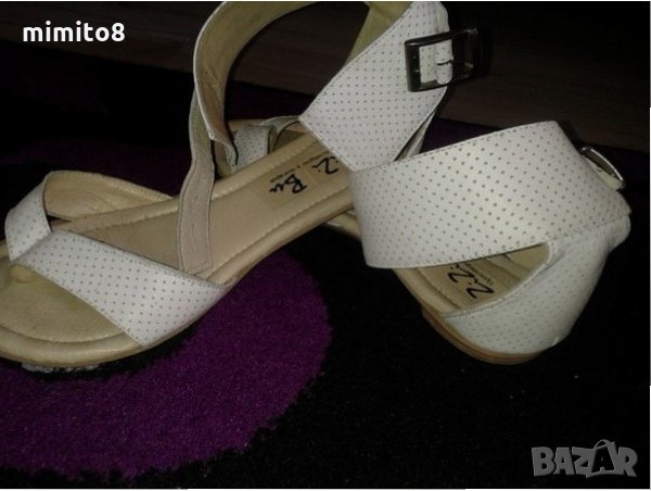 бели сандали от естествена кожа, снимка 1 - Сандали - 11718820