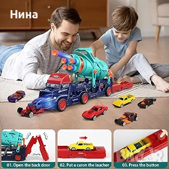 Автовоз с kamaпулт, 3 коли и оръдие, снимка 7 - Коли, камиони, мотори, писти - 52755765