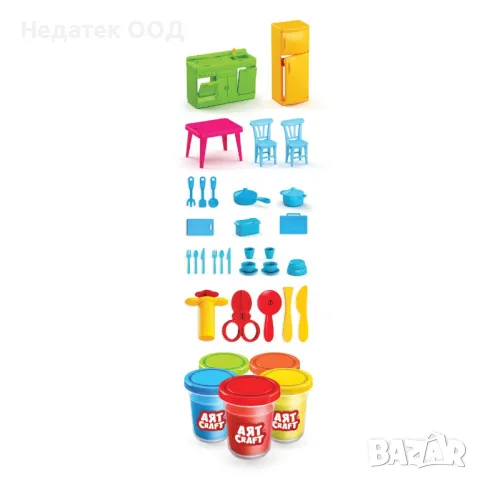 Комплект пластилин, Кухня и аксесоари, 30 бр.