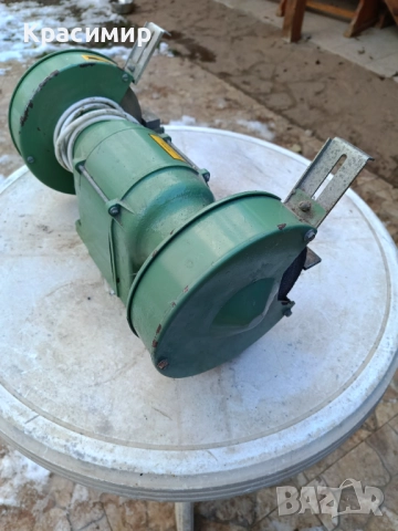 Немски монофазен шмиргел 450W "HANNING" - работещ, снимка 5 - Други инструменти - 52921164