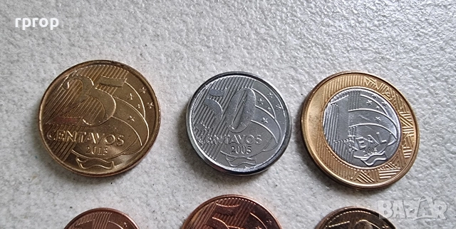 Бразилия . Лот. 1, 5,10,20 ,50 цента и 1 реал . UNC., снимка 5 - Нумизматика и бонистика - 52556498