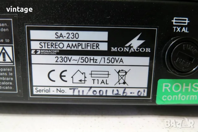 Monacor SA-230 Universal stereo mixing amplifier, снимка 7 - Ресийвъри, усилватели, смесителни пултове - 55990262