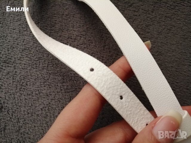 BDSM бял кожен харнес нашийник колан с панделки за тяло, снимка 13 - Колани - 42163872