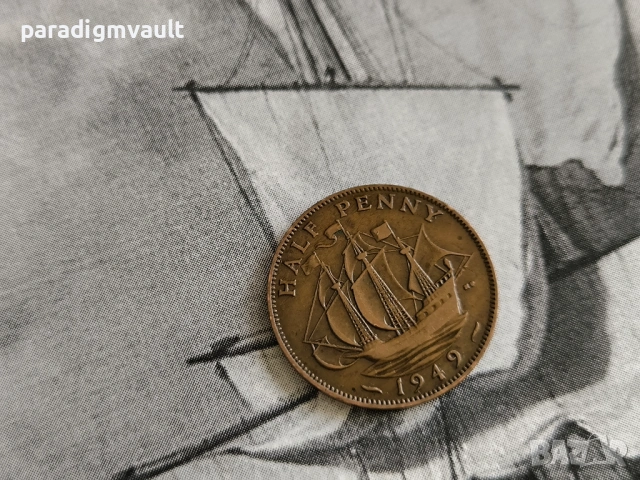 Монета - Великобритания - 1/2 (половин) пени | 1949г.