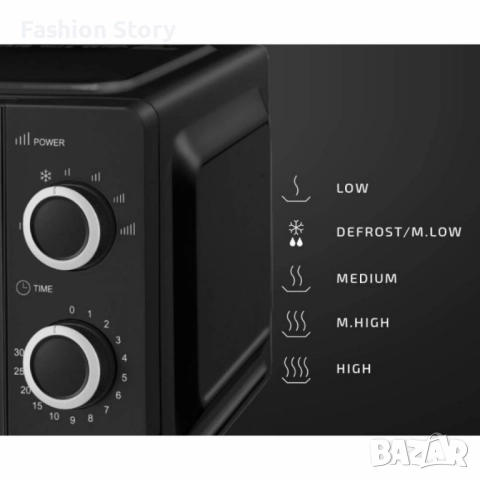 Микровълнова фурна Royalty Line RL-MWO-3818 BLACK - 20L, 700W, снимка 3 - Микровълнови - 51919375