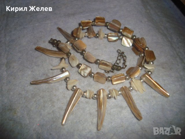 СКЪПОЦЕННА СЕДЕФЕНА ХЕНД МЕЙД АРТ ОГЪРЛИЦА КОЛИЕ КРАЛСКИ СЕДЕФ 30148, снимка 6 - Колиета, медальони, синджири - 37851540