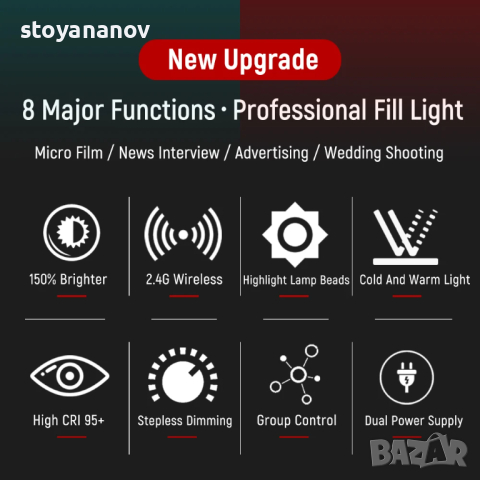 Студийно осветление Viltrox в куфар, снимка 8 - Светкавици, студийно осветление - 44551675