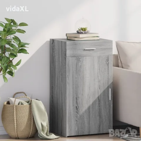 vidaXL Сайдборд, сив сонома, 50x42,5x93 см, инженерно дърво, снимка 2 - Бюфети - 56148151