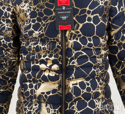 Тъмносиньо зимно дамско яке със златисто марка Giorgio di Mare - S, снимка 6 - Якета - 33473206