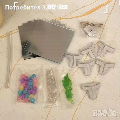 Ръчно изработена LED нощна лампа с изкуствени цветя 21 бр. - ЛАЛЕТА ,Направи си сам, снимка 7 - Настолни лампи - 50303144