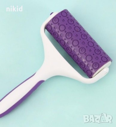 ролер валяк с текстура релеф отпечатък кръгчета за фондан тесто украса торта декор , снимка 3 - Форми - 31673990