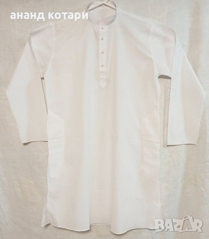 Бяла, памучна курта, снимка 1 - Ризи - 20896149