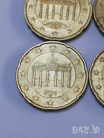 20 евро цента Германия-2002 г. букви A;D;G;J, снимка 4 - Нумизматика и бонистика - 53251511