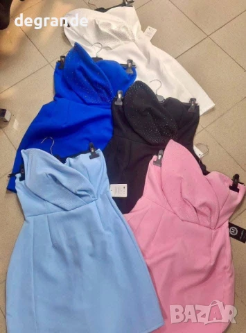 ВОДЕО Дамска рокля тип Лале налична в БЯЛО ЧЕРНО РОЗОВО СИНЬО ТУРСКО СИНЬО, снимка 3 - Рокли - 50911972