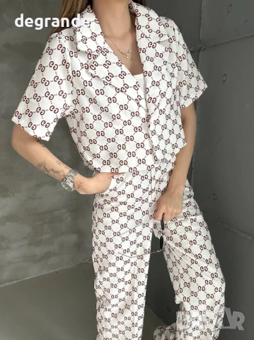 Луксозен дамски комплект Gucci ВИДЕО НА МОДЕЛА, снимка 2 - Комплекти - 51077200