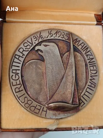 Немски плакет с кутия Трети Райх1935 г , снимка 3 - Антикварни и старинни предмети - 50401136