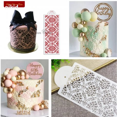 Голяма Дантела дамаска стенсил шаблон за спрей за торта украса Scrapbooking
