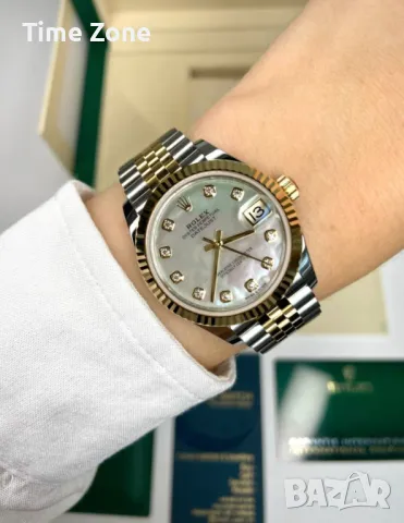 Rolex Datejust 31mm Two-Tone Yellow Gold MOP Dial Diamond Jubilee Дамски Различни Варианти, снимка 13 - Дамски - 48183035