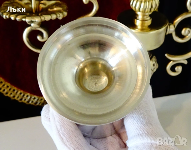 Калаена чаша на столче 150 гр. , снимка 6 - Антикварни и старинни предмети - 54295622