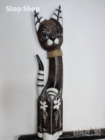 Голяма котка дърворезба Индонезия , снимка 2 - Декорация за дома - 38125890