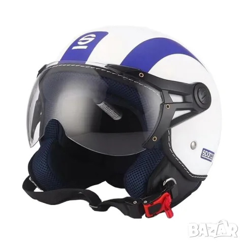 Мото каска Sparco ECE R22.05 размер S бяло и синьо