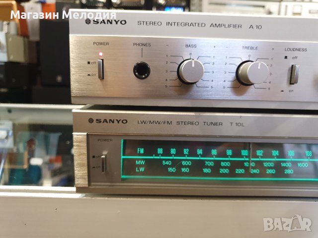 Система / Усилвател с тунер Sanyo A 10 + Sanyo T 10L В отлично техническо и визуално състояние., снимка 3 - Ресийвъри, усилватели, смесителни пултове - 42624182