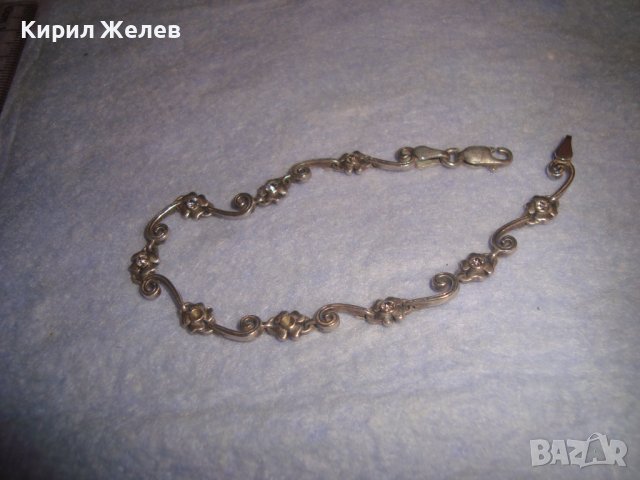 СТАРА СКЪПОЦЕННА АР НУВО ФЛОРАЛНА с ЧЕТИРИЛИСТНИ ДЕТЕЛИНКИ ГРИВНА СРЕБРО 900 РЪЧНА ИЗРАБОТКА 28715 , снимка 4 - Гривни - 37252456