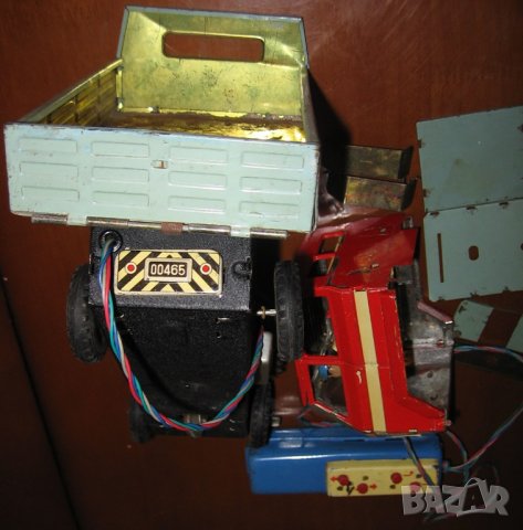 СТАРА КИТАЙСКА ЛАМАРИНЕНА ИГРАЧКА САМОСВАЛ С ДИСТАНЦИОННО , снимка 5 - Колекции - 38240746