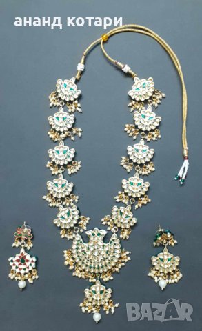 Индийски традиционни бижута Колие и обеци 2-Р