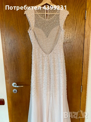 Луксозна дизайнерска бална рокля с перли и кристали - S/M, снимка 4 - Рокли - 54203219