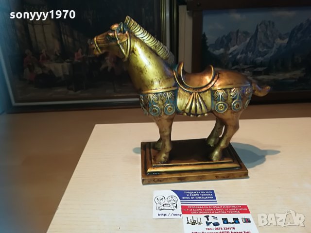 кон-златен кон-внос швеицария 27х24х11см, снимка 2 - Колекции - 29581131