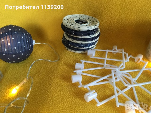 Нова гирлянда лампички lantern 10 сини и бели топки на точки, снимка 4 - Други - 29544635