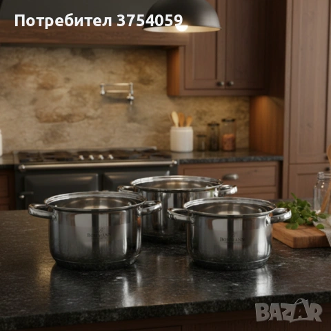 Комплект тенджери Bohmann BH 06-275 – 6 части от инокс за индукция и удобно ежедневно готвене у дома, снимка 4 - Съдове за готвене - 53075987
