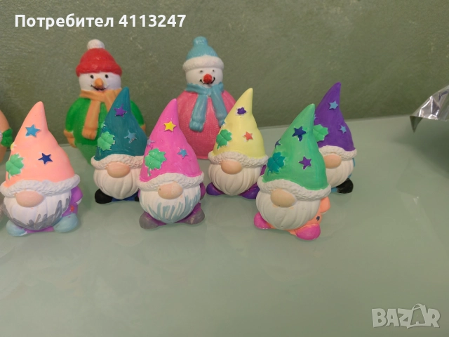 Ръчно изработени коледни керамични фигурки 