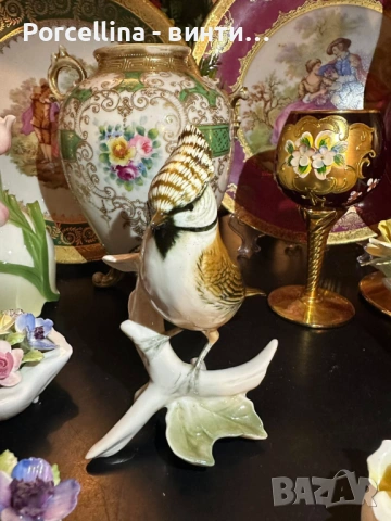 Karl Ens Germany  Circa 1951  - “Гребенат синигер” - великолепна птица, изящно изпълнение