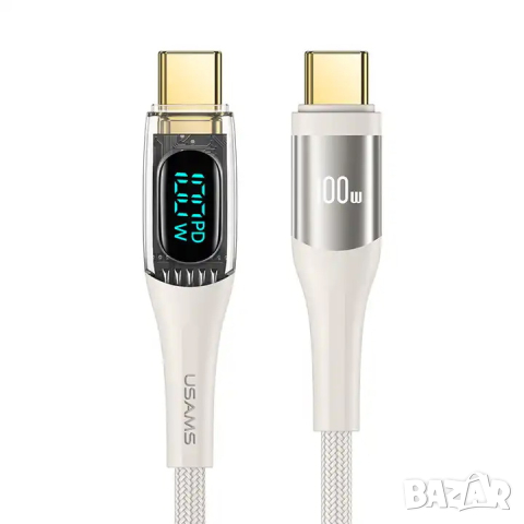 Кабел USAMS US-SJ590 Type-C PD100W с екран 1.2 метра, снимка 8 - USB кабели - 44512731