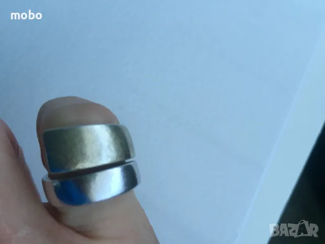 Красив сребърен пръстен, с добавка златното PVD покритие.Тегло 11.94 г,про, снимка 3 - Обеци - 49674014