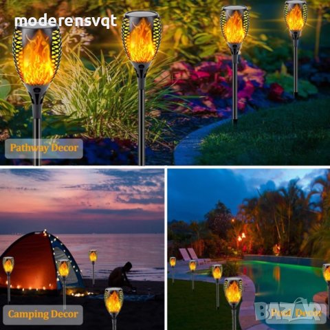 Соларна LED лампа тип факла имитираща огън, снимка 7 - Соларни лампи - 40876885