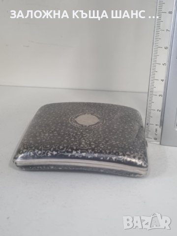 Сребърна табакера 900 проба с Niello, снимка 2 - Антикварни и старинни предмети - 40839521