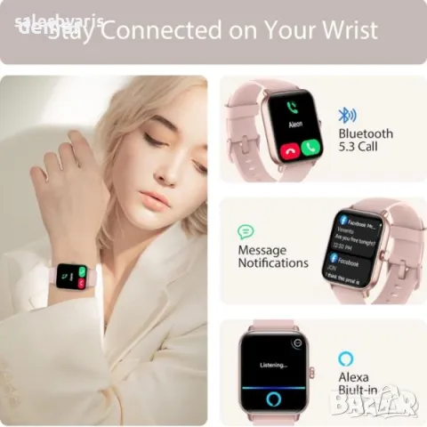 Смарт часовници с Alexa и Bluetooth: Спортни и водоустойчиви, снимка 3 - Смарт часовници - 49844091