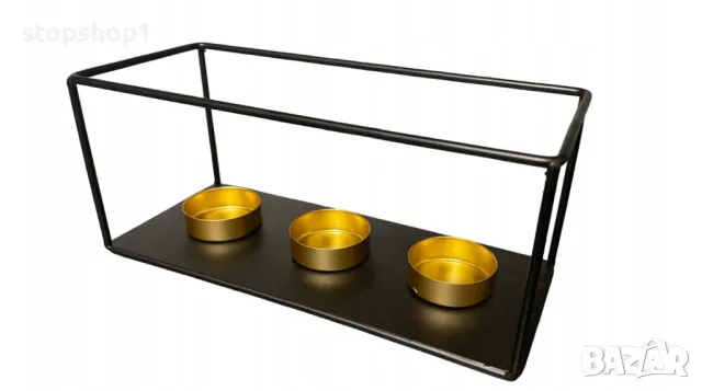 BLACK GOLD LOFT ПОСТАВКА ЗА СВЕЩИ ЗА ЧАЙНИ ПОДНОСИ, снимка 2 - Декорация за дома - 47305488