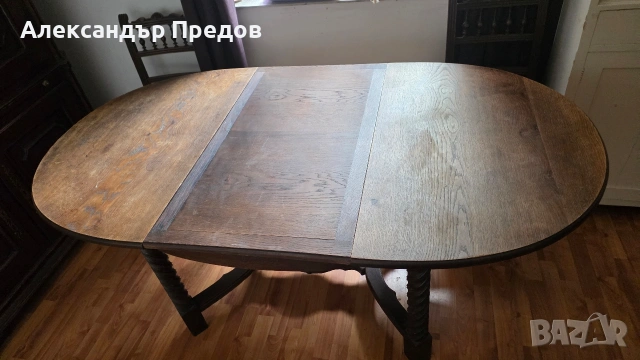 Резбована кухненска маса с 4 стола , снимка 2 - Маси - 54255975