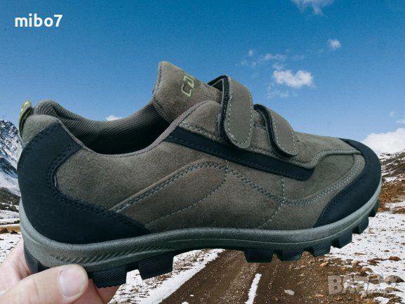  Мъжки маратонки с лепенки велкро и гумено, директно излято ходило в зелено- CAIDAI, снимка 2 - Маратонки - 39479827