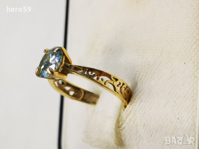 Дамски златен 585 пръстен с брилянт, снимка 4 - Пръстени - 30091654