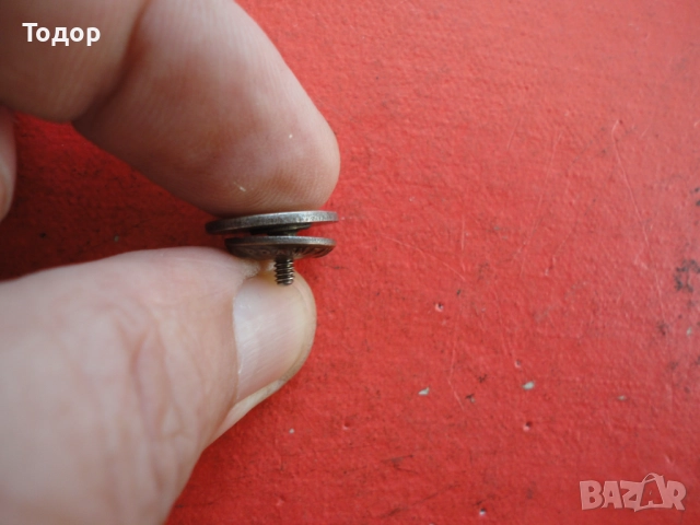 Старинна значка знак на винт бронз емайл 1, снимка 5 - Колекции - 52670669