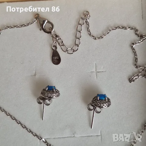 Нов сребърен комплект с опал , снимка 4 - Бижутерийни комплекти - 56473789