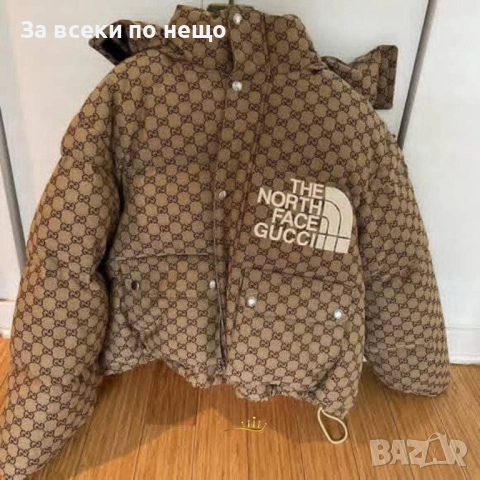 The Noth Face Gucci Дамско Бежово Зимно Яке Код E886, снимка 4 - Якета - 51862538