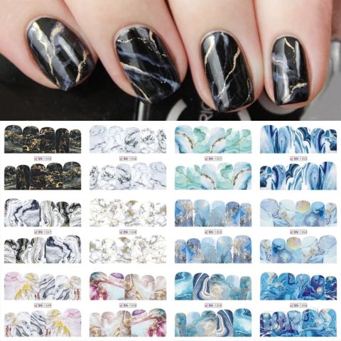 Комплект водни стикери мрамор № 82