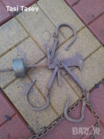 Стари кантари с топуз - 100 кг и 20 кг, снимка 4 - Антикварни и старинни предмети - 52672756