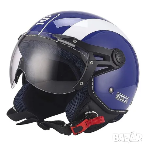 Мото каска Sparco ECE R22.05 размер S синьо и бяло